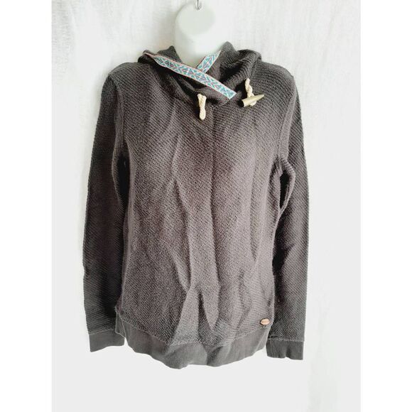 Roxy dark gray hooded sz medium pullover beach sweater - Picture 1 of 4